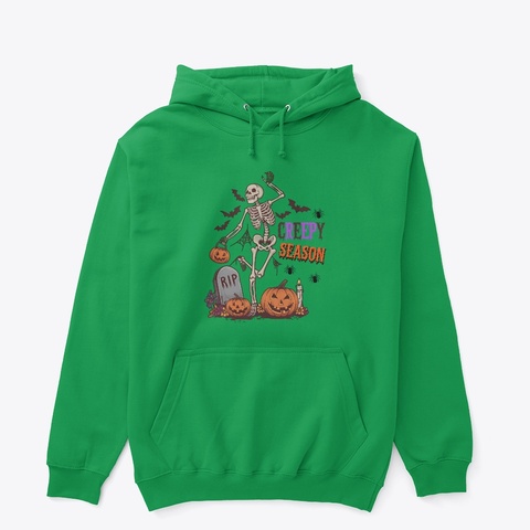  Creepy Skeleton’s Pumpkin Party 🎃💀🪦 Irish Green T-Shirt Front