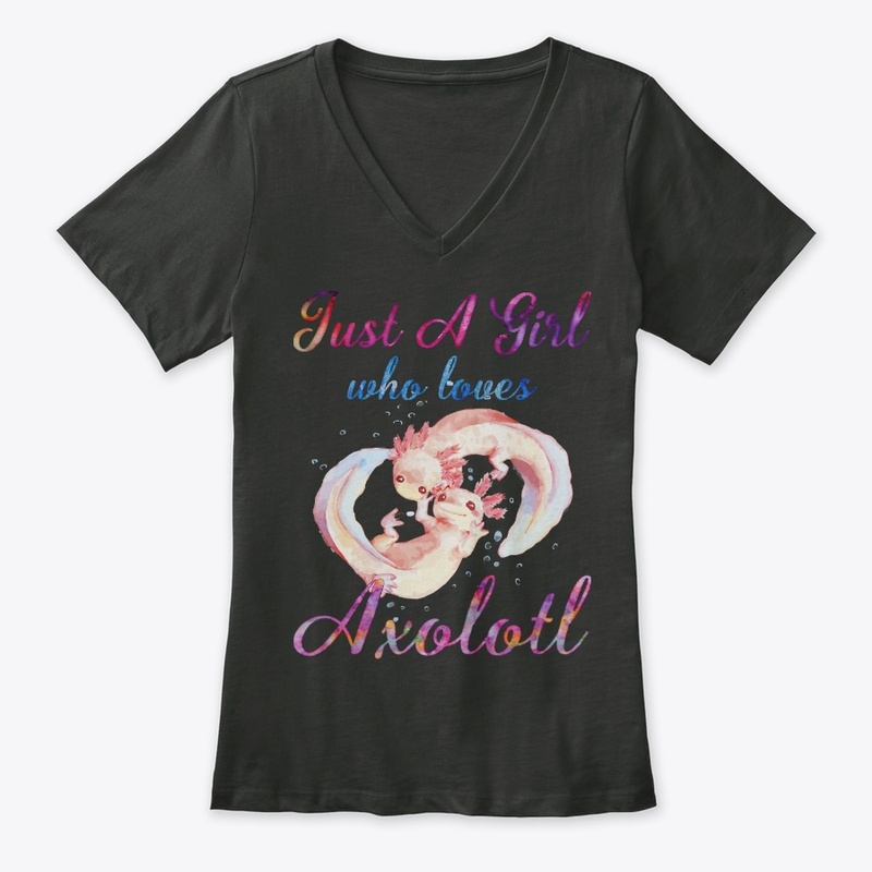 Girl Loves Axolotls Watercolor Style