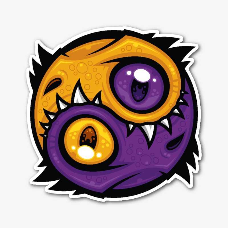 Gold and Purple Yin Yang Dragons