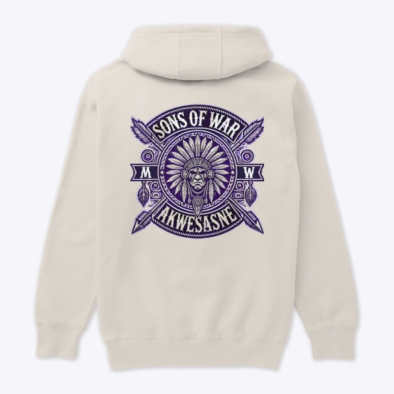 Sons of War Mohawk Warrior patch hoodie