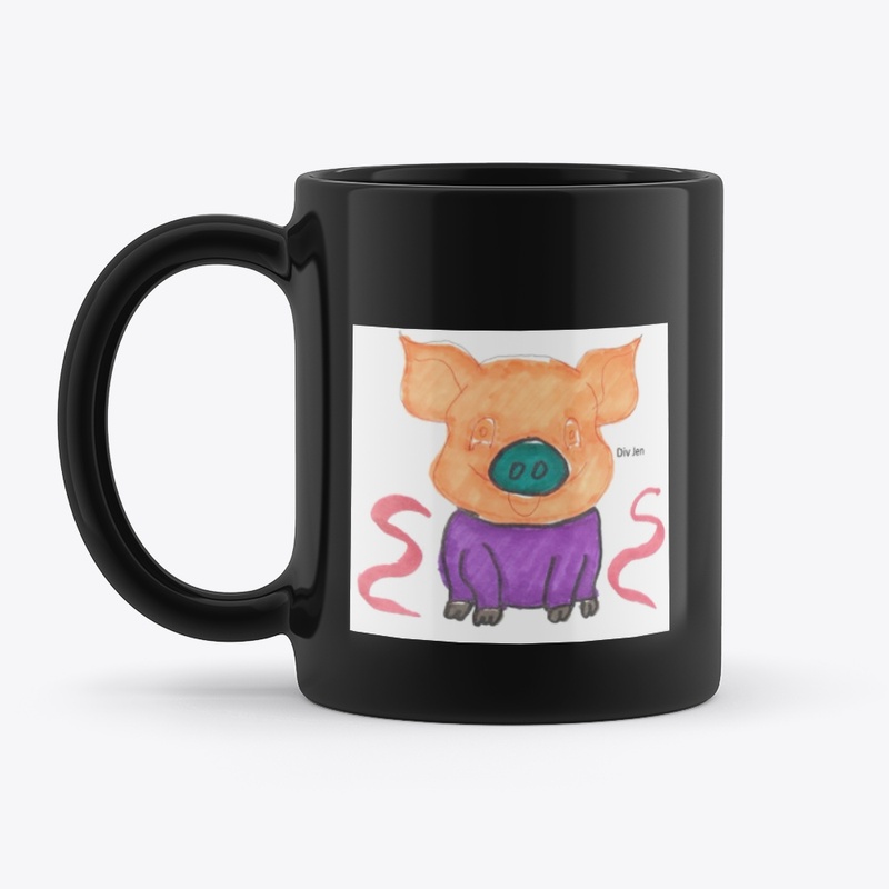Div Jen Black Mug