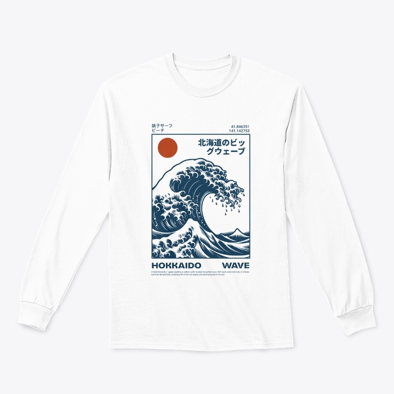 Hokkaido Wave Japan Ocean Nature Graphic