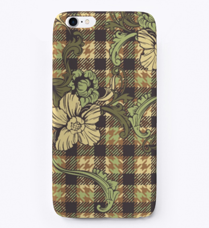 phone colored flower-plaid-pattern case