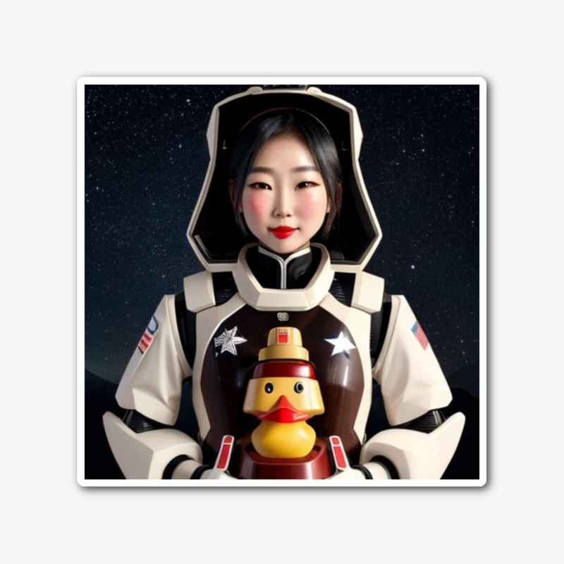 Oriental girl with a duck