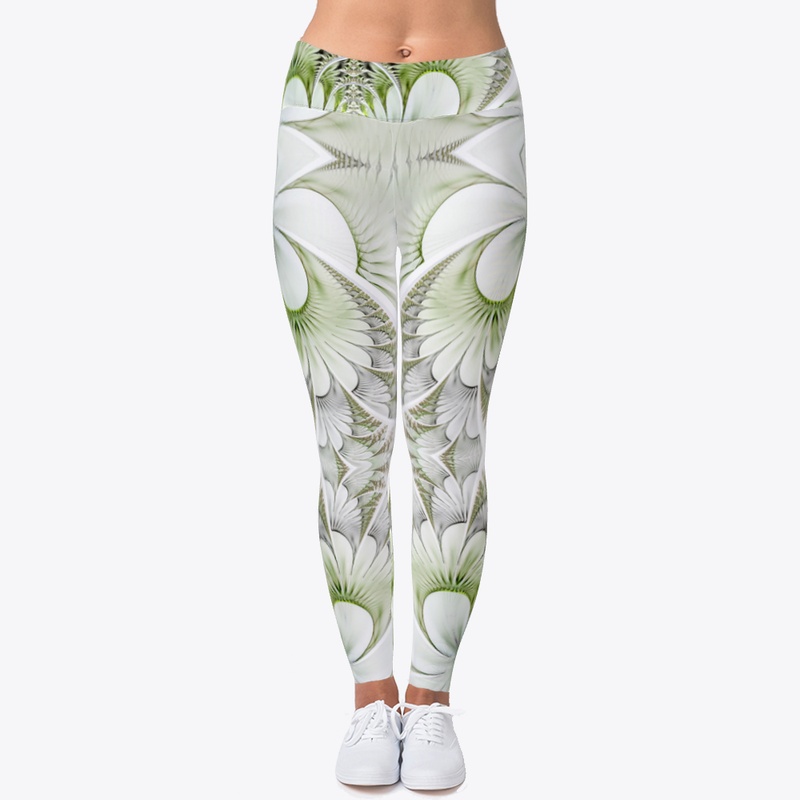 Green Dream Fractal Yoga Pants