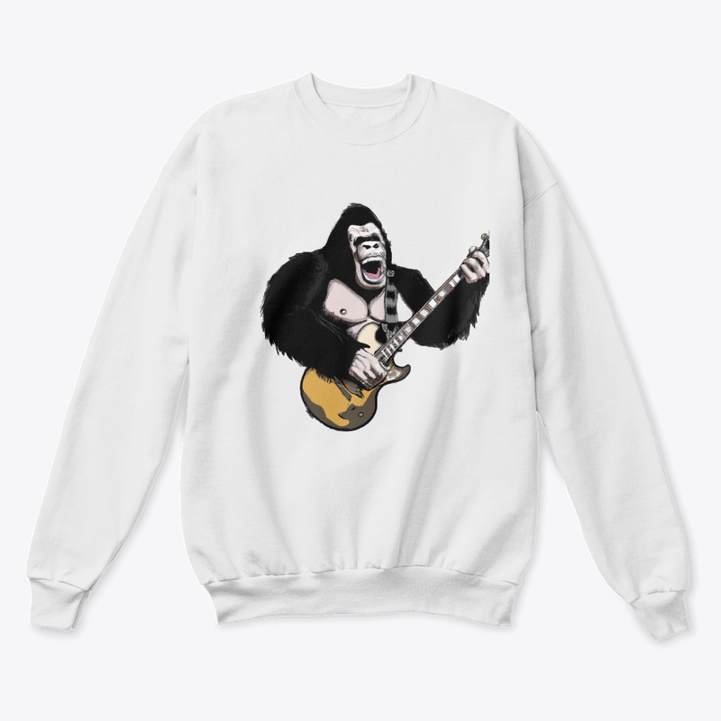 Ape Jamming on an Electric Guitar