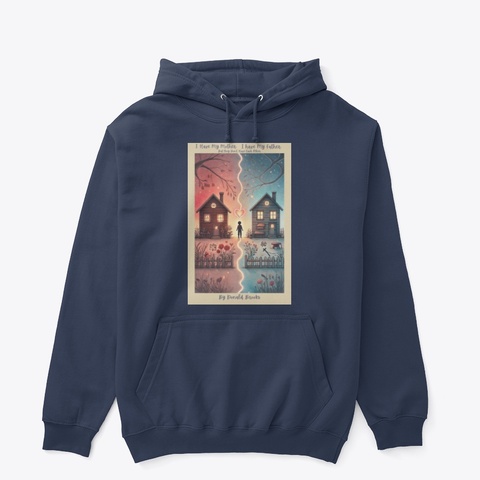 Two Homes, One Heart Navy T-Shirt Front
