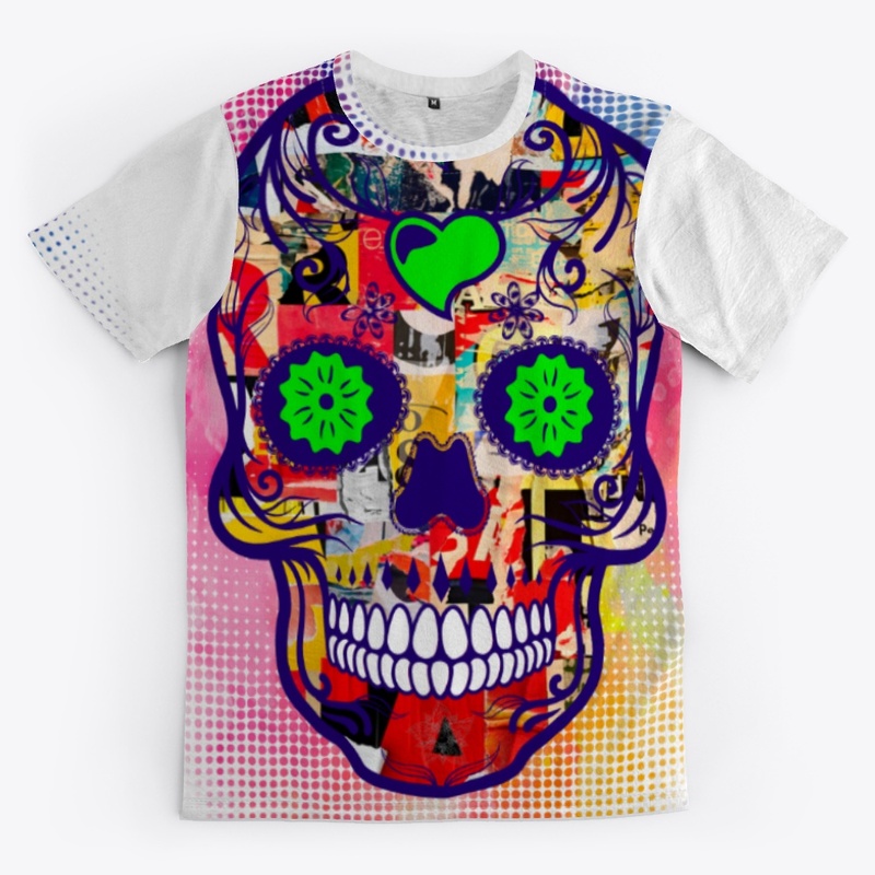 Colorful skull scrap paper