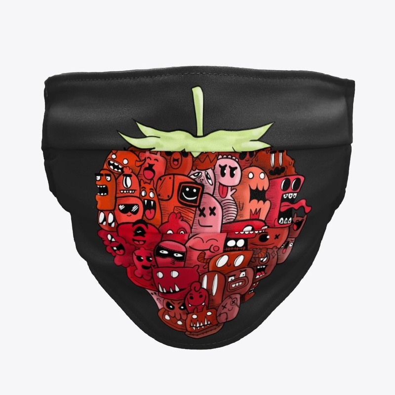 S&I: Strawberry doodle design Facemask