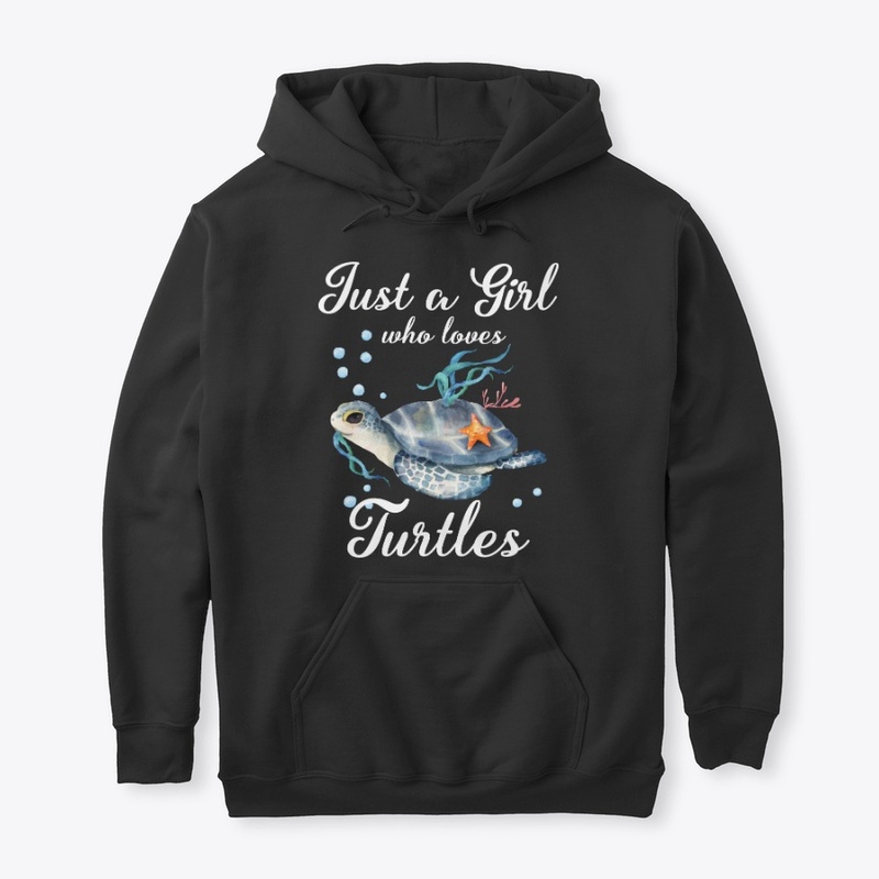 Girl Loves Turtles Watercolor Style