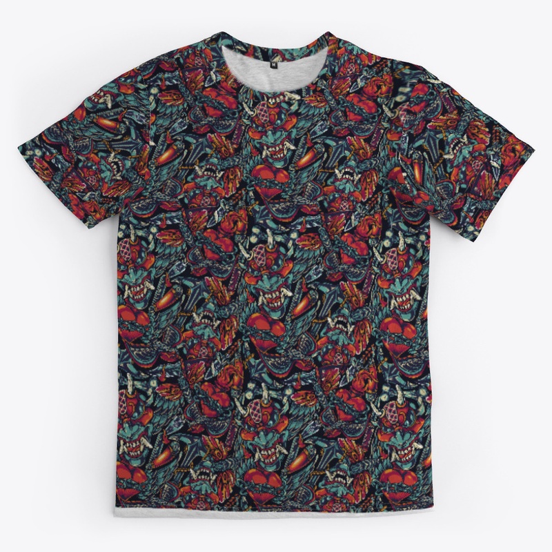 retro tattoo seamless pattern
