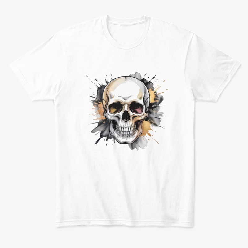 Skull and ink splashes