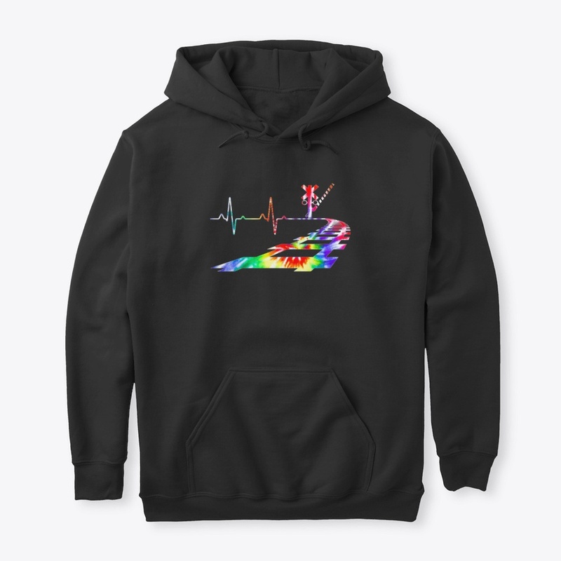 Heartbeat Railroad Train Tie Dye railway