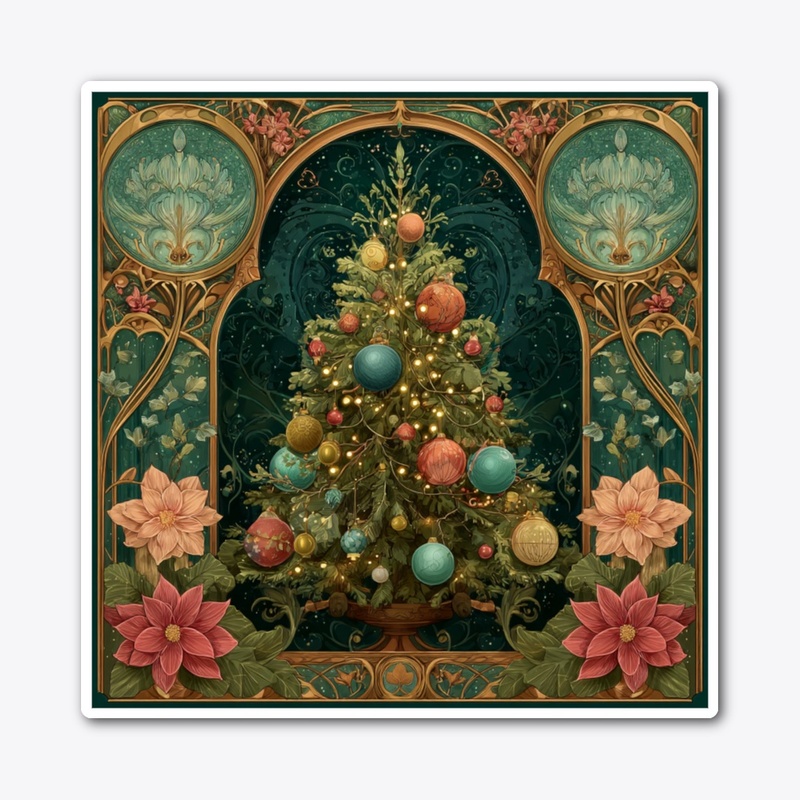 Vintage Christmas Tree Ornate Arch