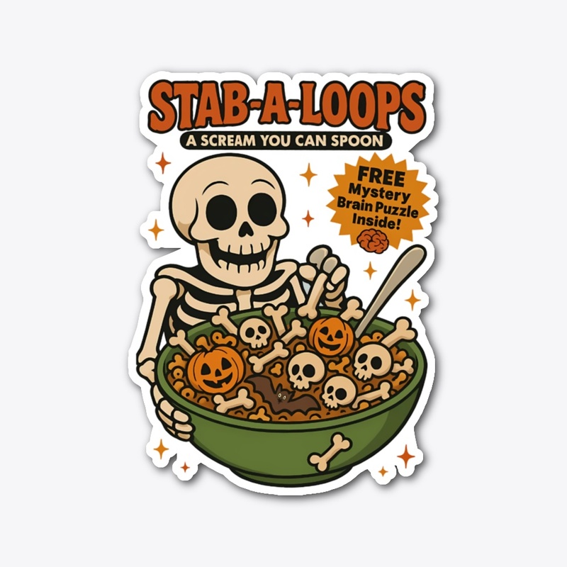 Comfort Colors Horror Skeleton Cereal 