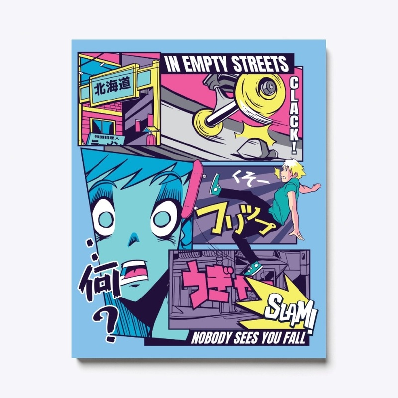 Anime Vaporwave Skater Fall Comic