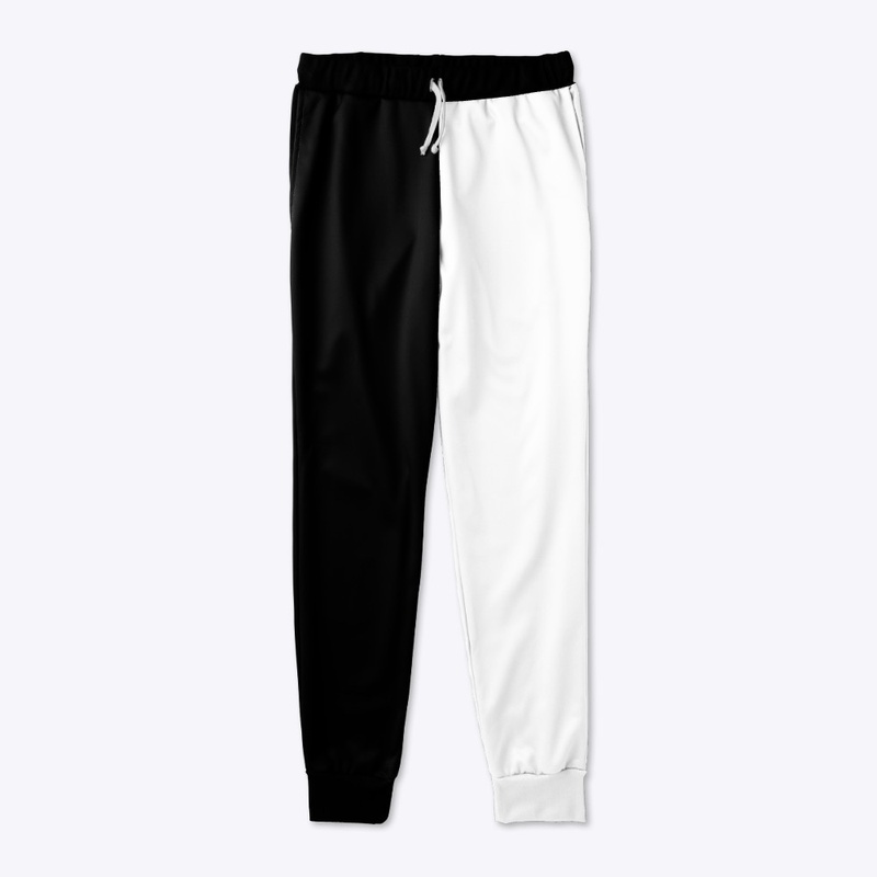 Black and white joggers