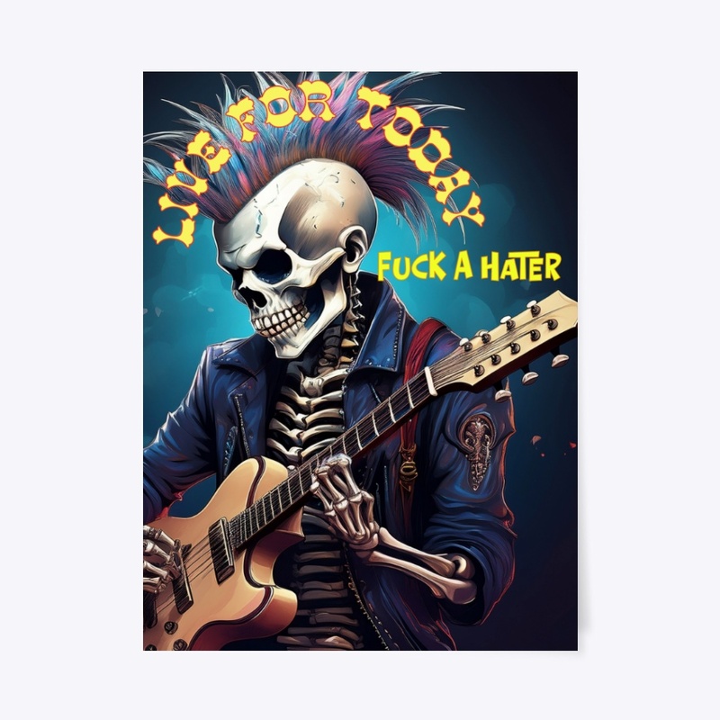Skeleton anti-hater rockstar