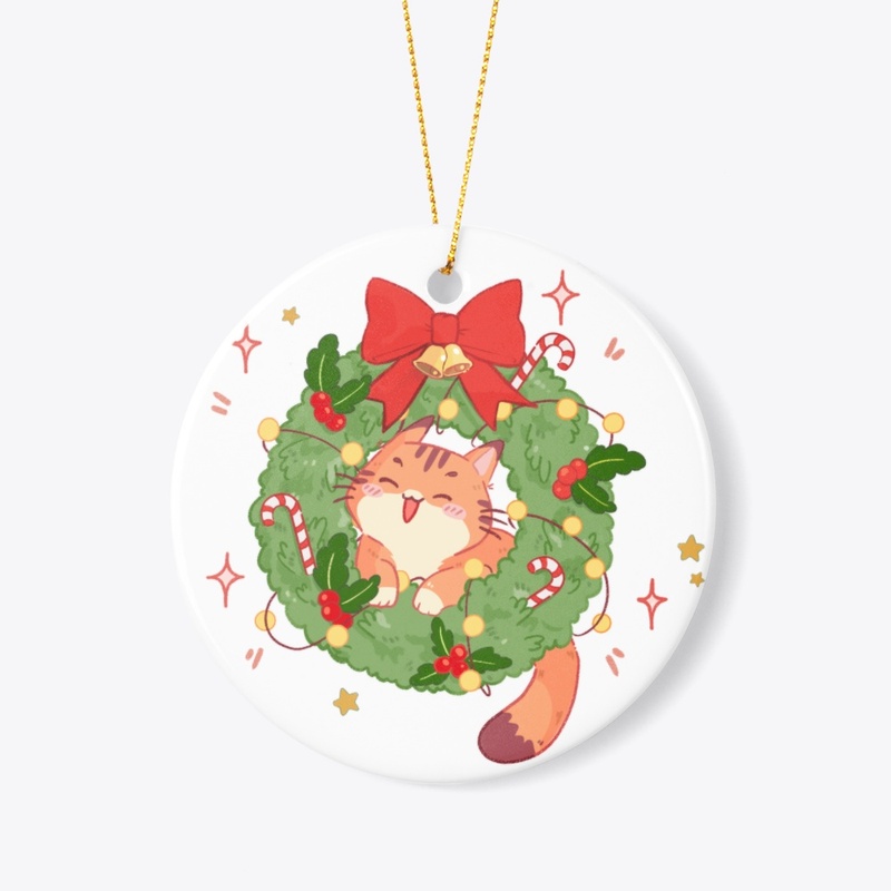 Christmas ornament Happy cat