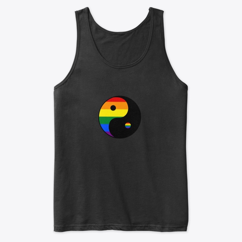 Yin Yang Rainbow+Black|LGBTQ+