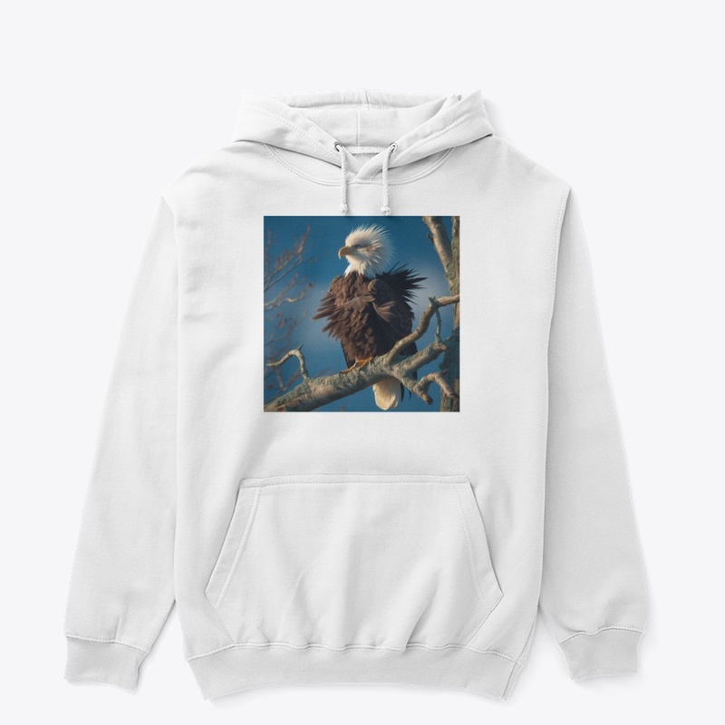 Eagle standing on a tree branch
