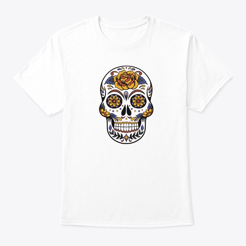 skull and flowers 