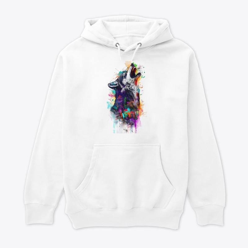 Howling Wolf Graffiti – Neon Urban Vibes