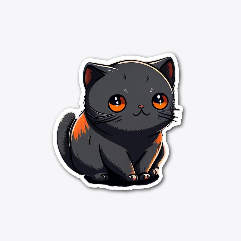 Anime Black chibi cat