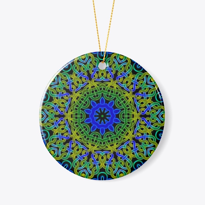 Blue Green Celtic Knot Kaleidoscope