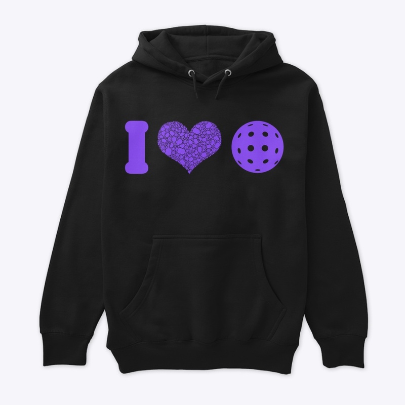 I heart pickleball electric purple