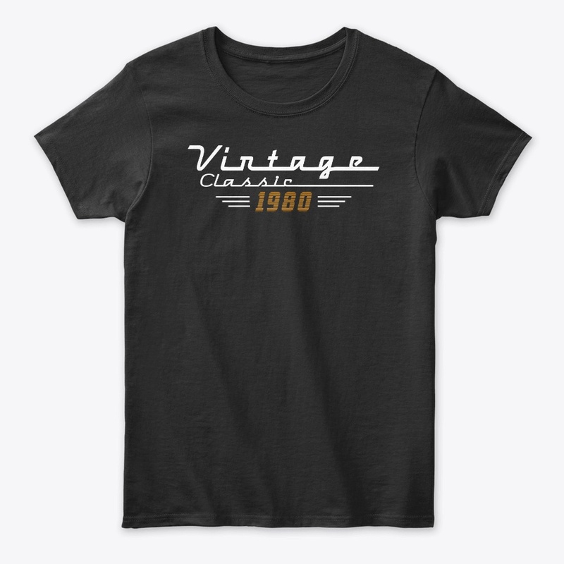 Vintage Classic 1980 Birthday Tee Shirt