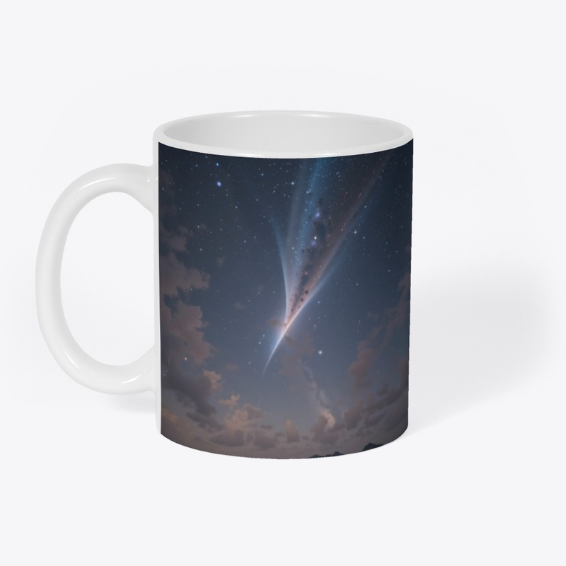 A comet falling brilliantly
