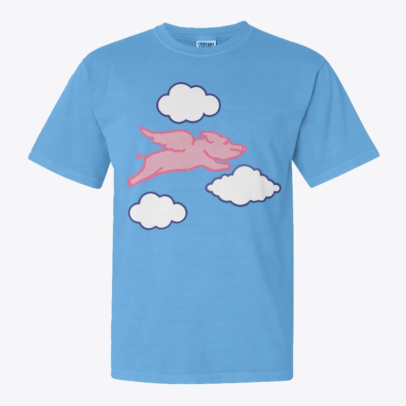 When Pigs Fly Whimsical Sky Illustration