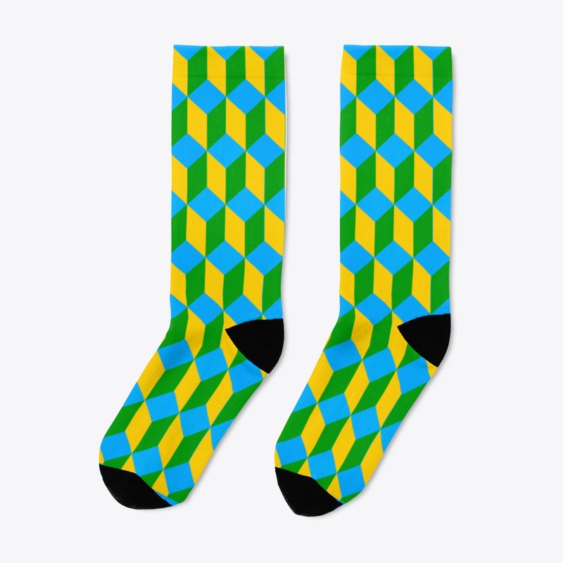 Stepped Square Illusion Socks