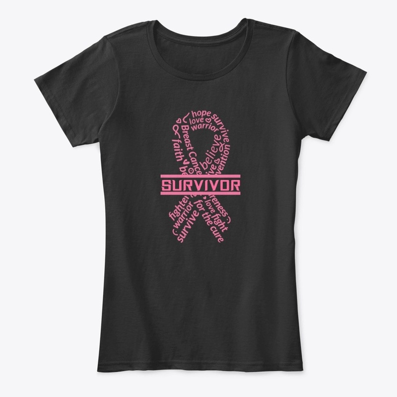 Cancer Awareness Black Pink Ribbon Shirt