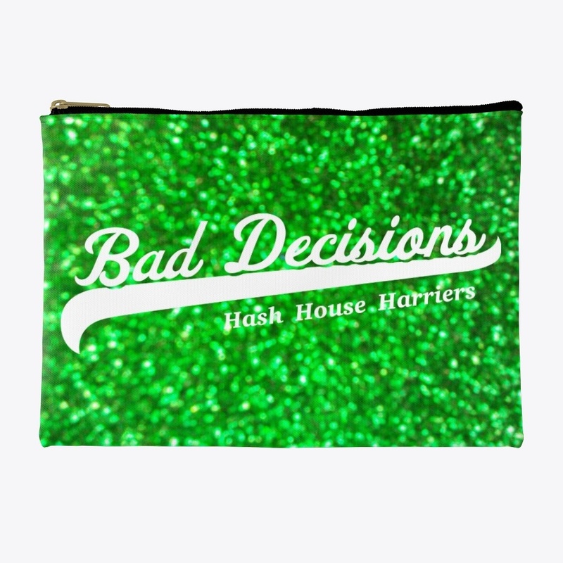 Green Glitter Pouch with 2 Logos