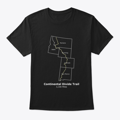Continental Divide Trail, National Sceni Black T-Shirt Front