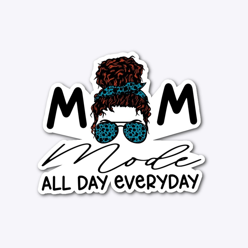 Mom mode blue cheetah red hair
