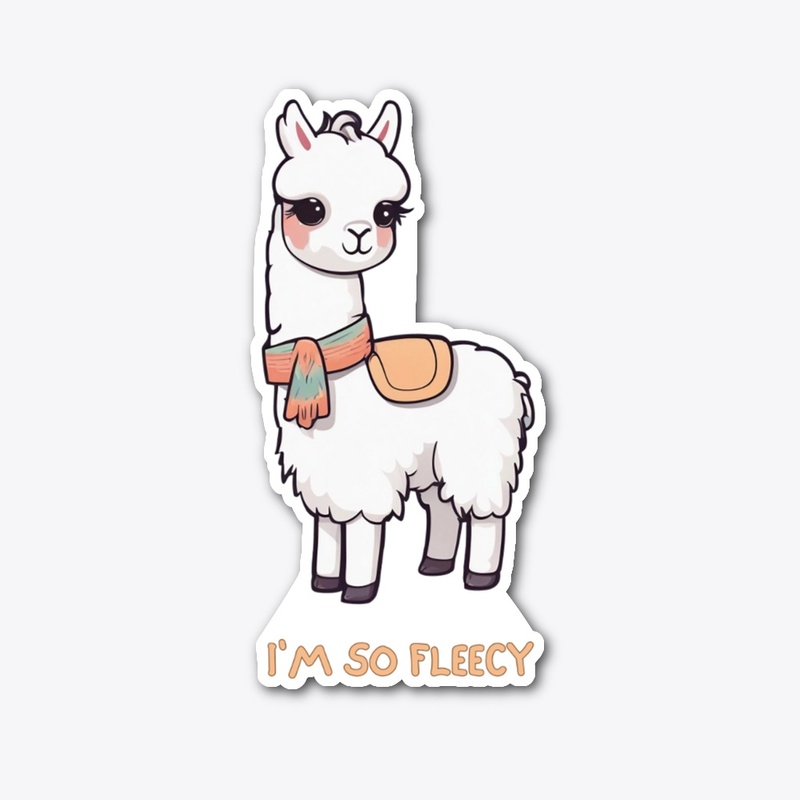 Cute Llama with Scarf & Saddle