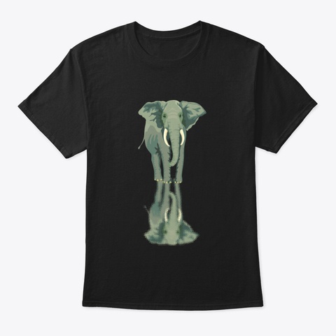 African Elephant Black T-Shirt Front