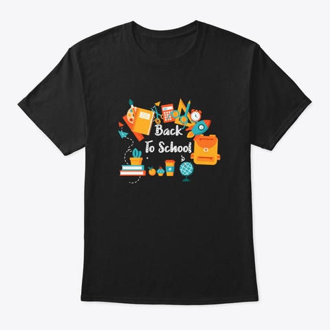 Funny Welcome Back To School Stationery Black T-Shirt Front