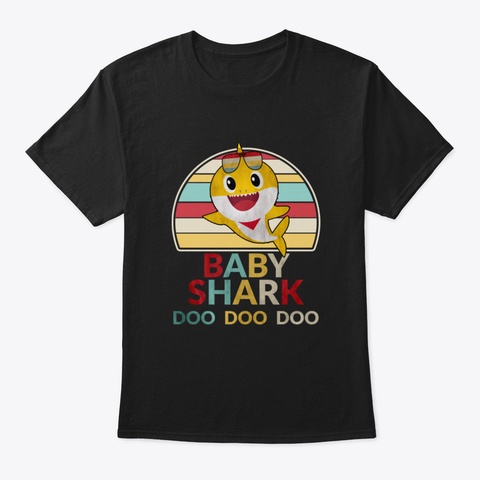 Baby Shark Official  Baby Shark Doo Doo  Black T-Shirt Front