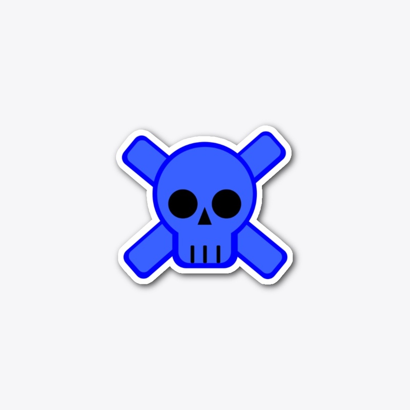 Skull & Cross Sticker (Blue)