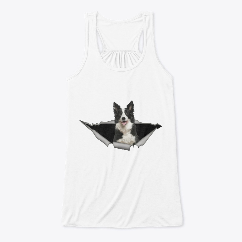 The real  3D Border collie sticker 