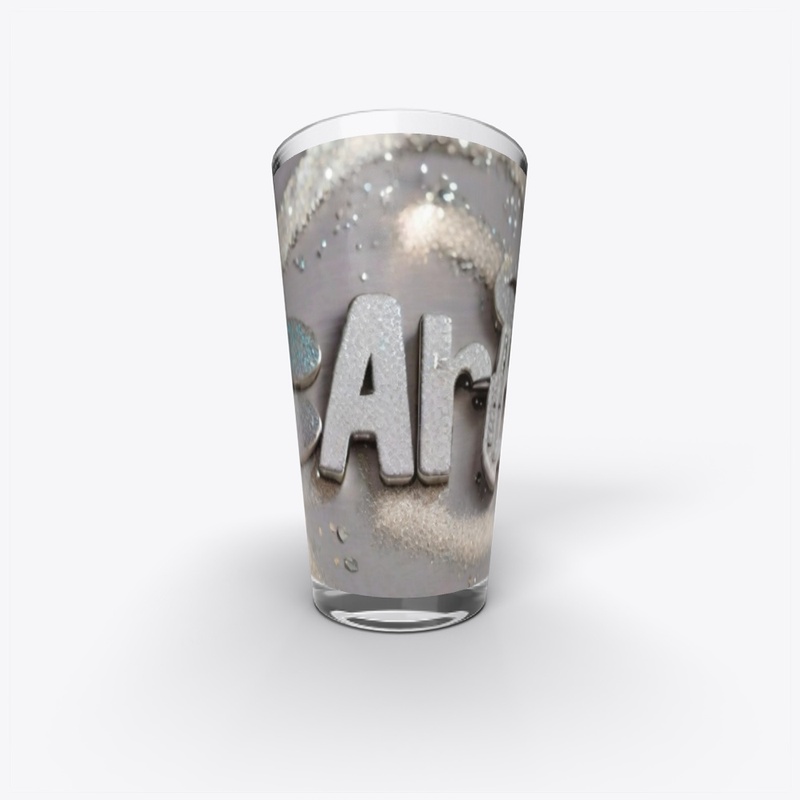 Silver glitter art 