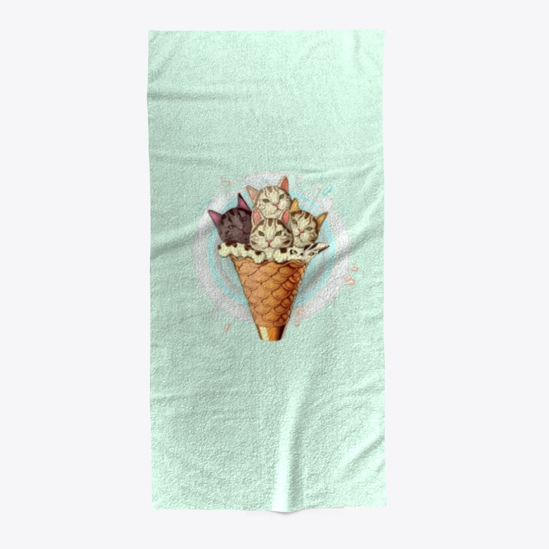 Cat Cone Beach Towel