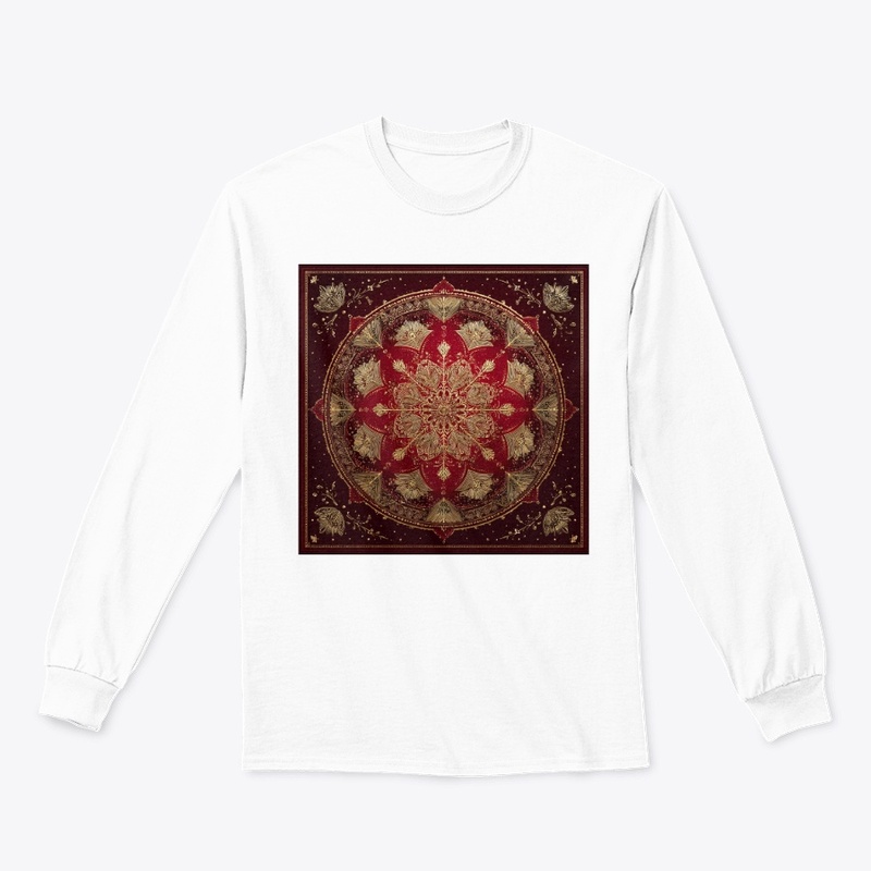 Red Gold Mandala Vintage Design