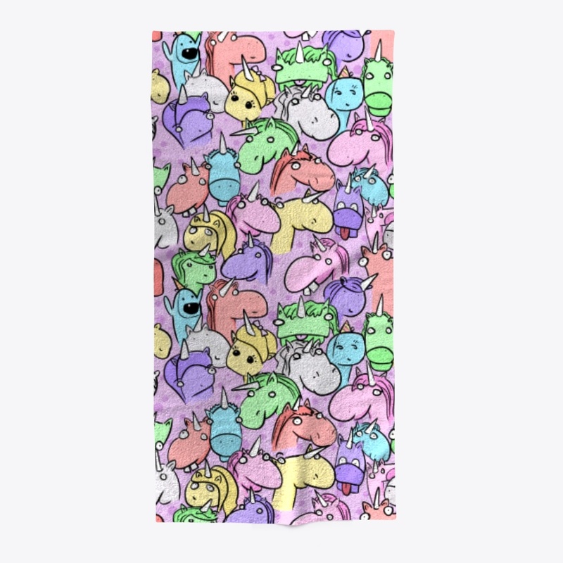 Unicorn Doodle Pillow and Blanket
