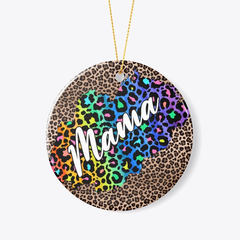 Mama With Rainbow Cheetah Print