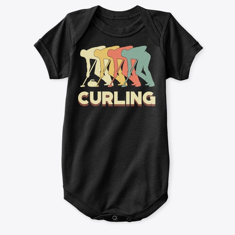 Retro Silhouette Vintage Curling Lover